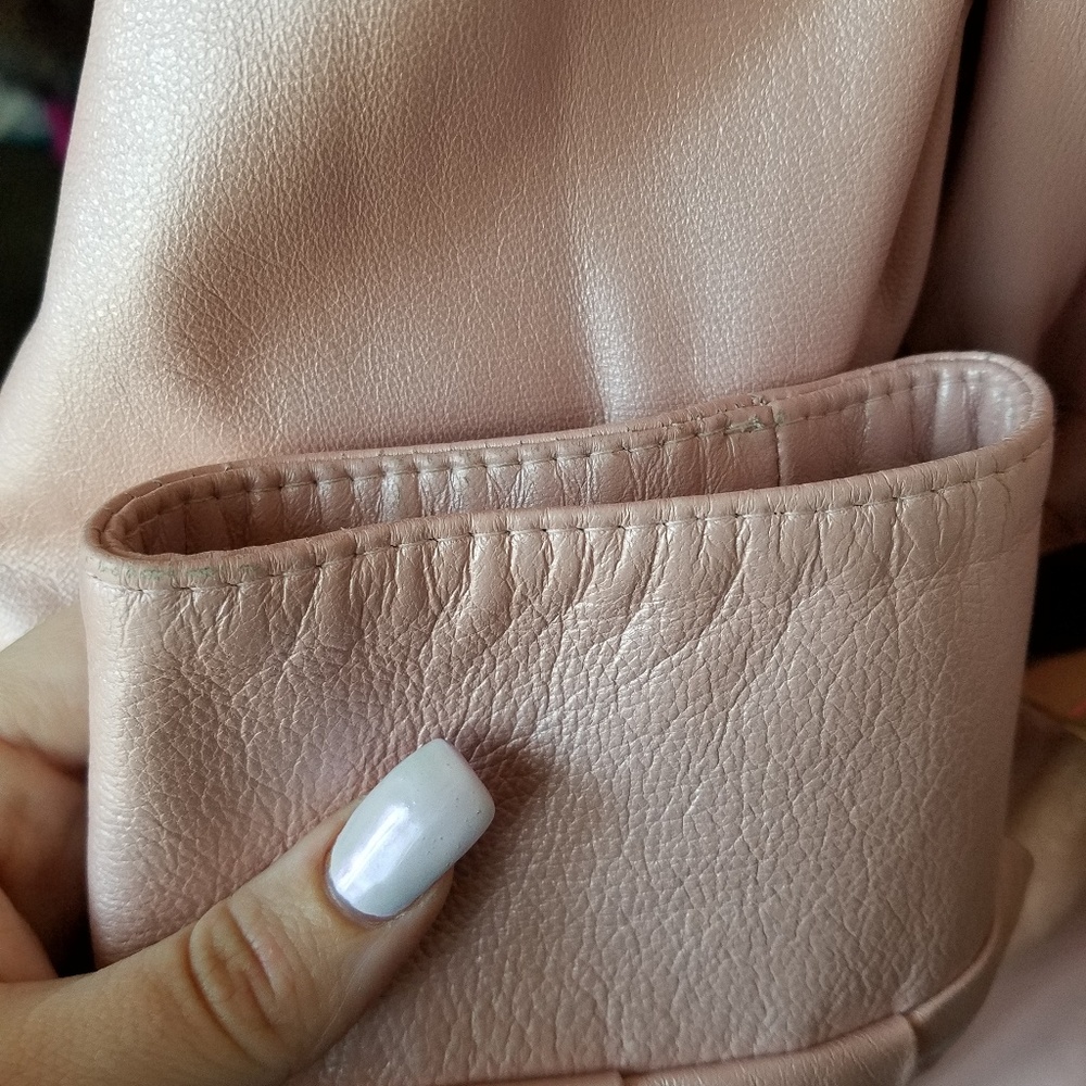 SOLD Henig Furs Pearlescent Pink Leather Fur Coat - Picture 3 of 8